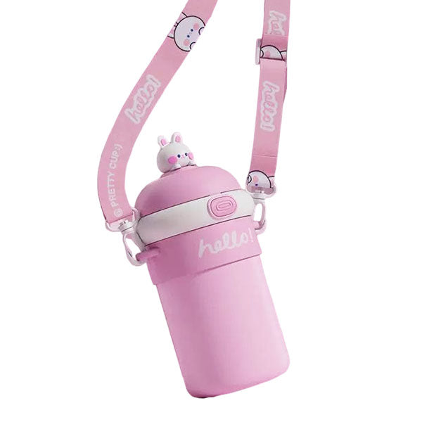 3D Cartoon Thermos Bottle with Strap – 500ml