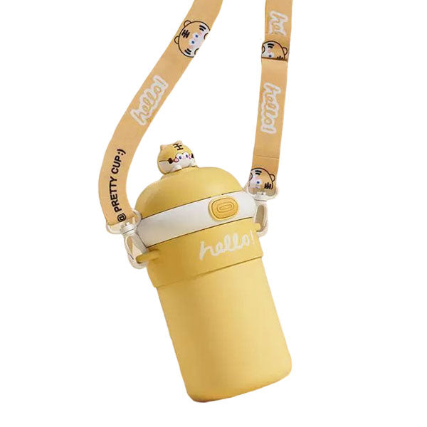 3D Cartoon Thermos Bottle with Strap – 500ml
