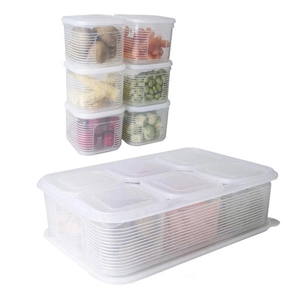 7-pack stackable small plastic food storage containers