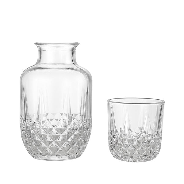 Bedside Diamond Water Bottle Glass Cup/Bottle Set