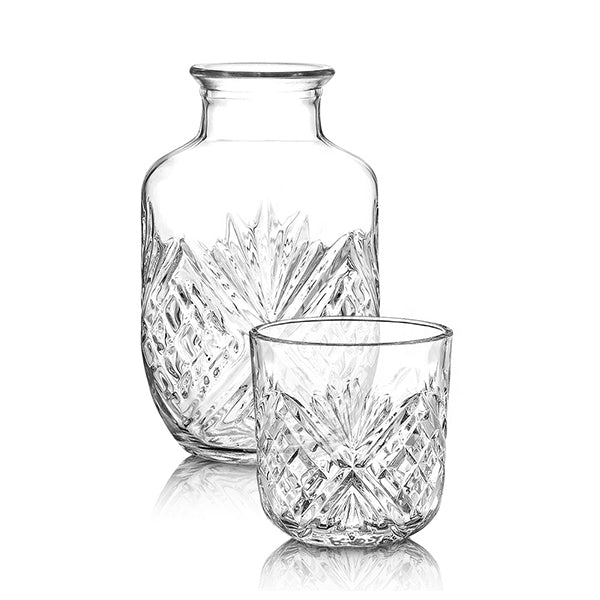 Bedside Starburst Water Bottle Glass Cup/Bottle Set