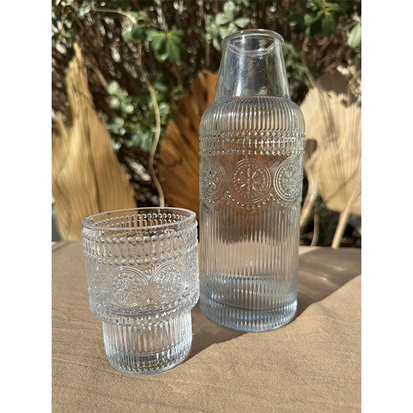 Bedside Water Bottle Glass Cup/Bottle Set