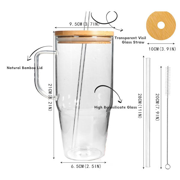 Glass Tumbler with Handle 680ml
