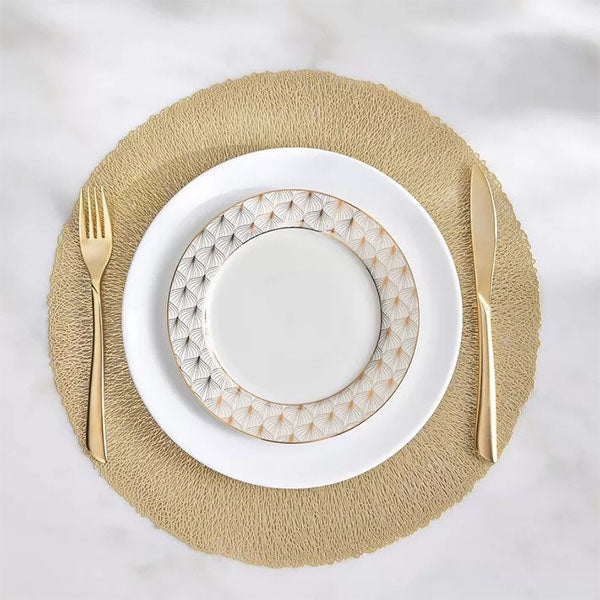 Gold Round Pressed Vinyl Placemats