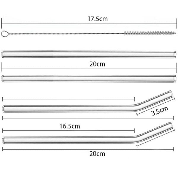 Reusable Glass Straws (Set of 4)