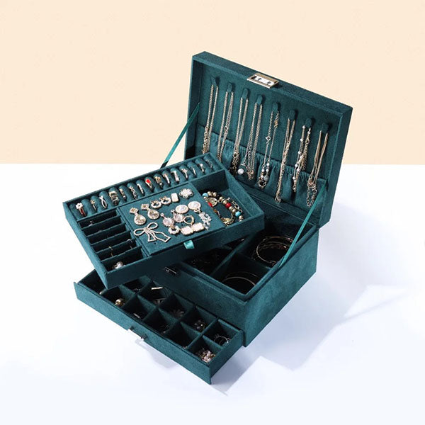 Velvet Jewelry Organizer Box