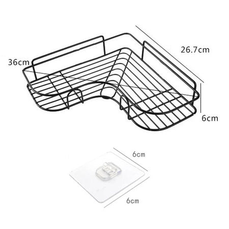 Metal Bathroom & Kitchen Corner Storage Shelf Organizer