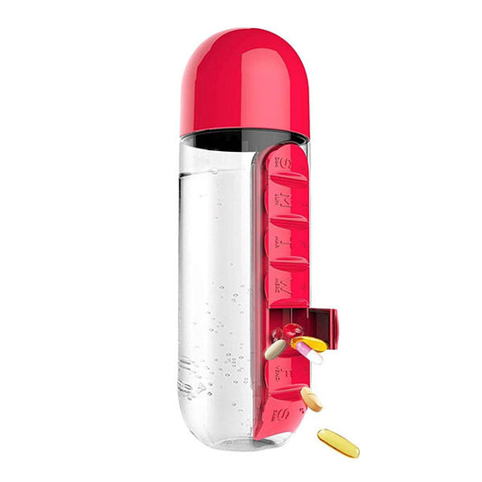 2-in-1 Water Bottle with Built-in Pill Organizer