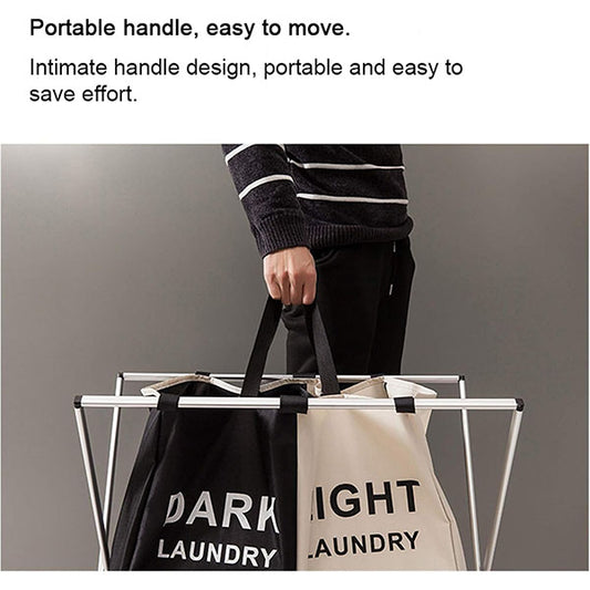 سلة غسيل قابلة للطي ومقاومة للماء بثلاثة أقسام