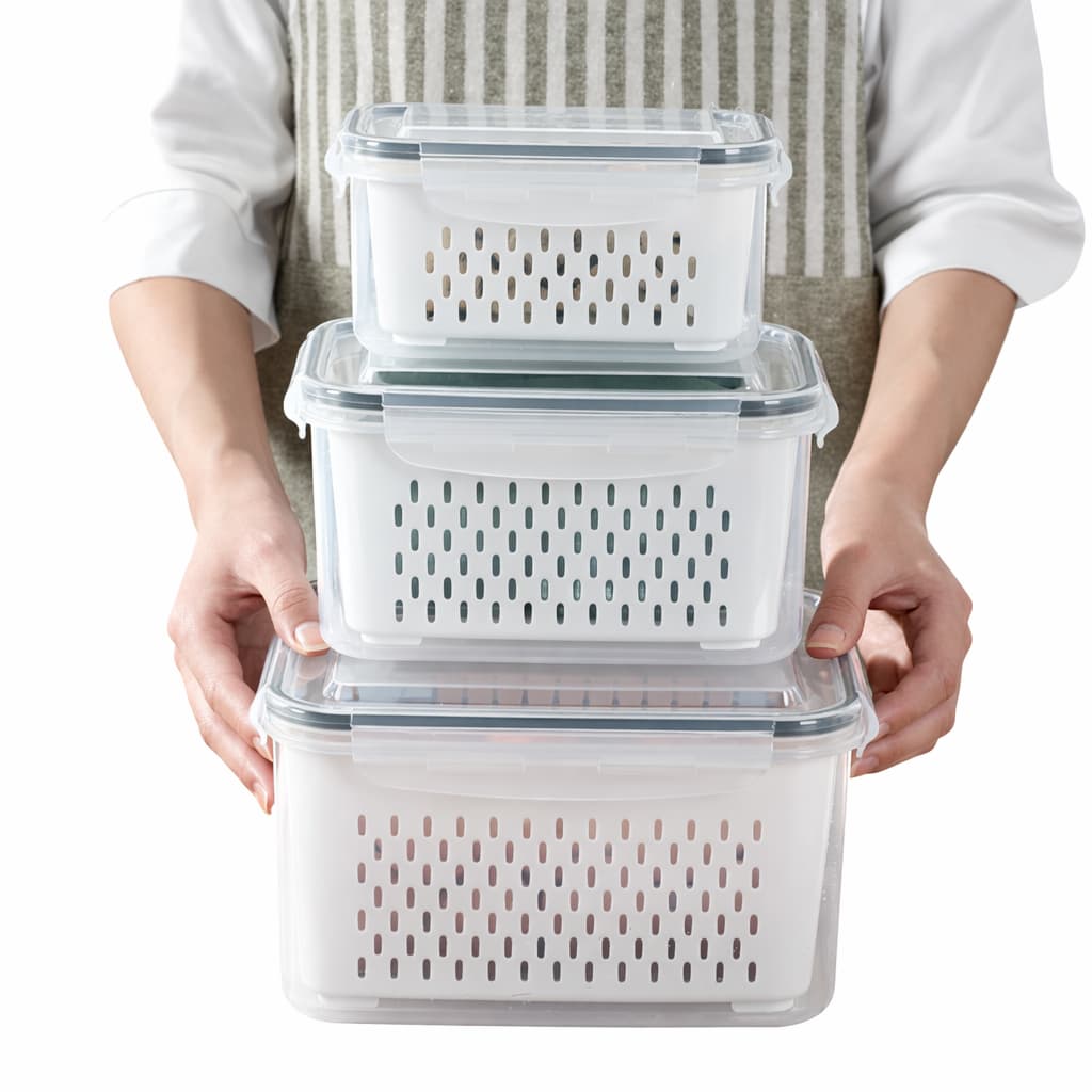 3 Piece Food Storage Containers with Inner Strainer | Tawwy