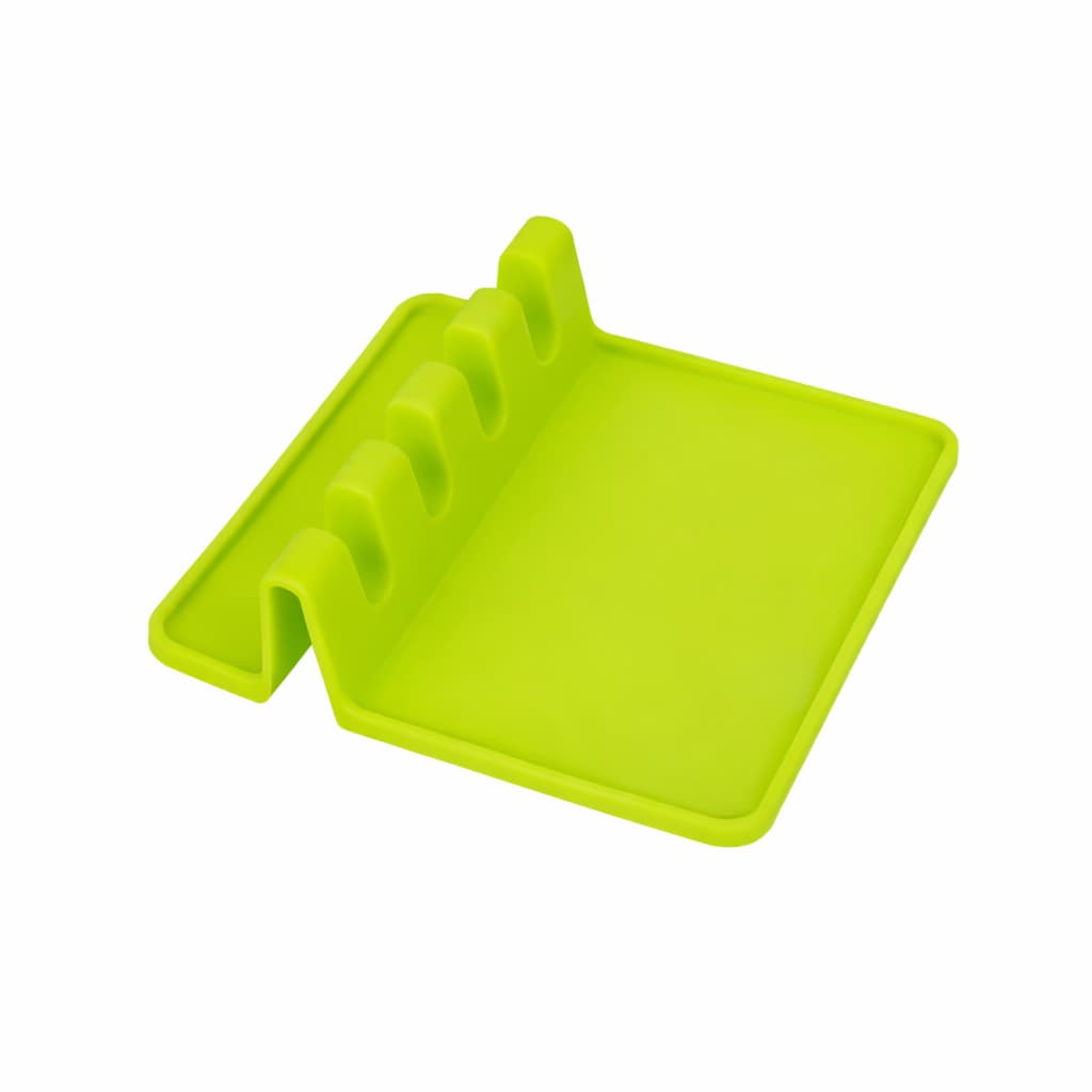 4-Slot Spoon & Utensil Rest with Drip Tray - Green | Tawwy
