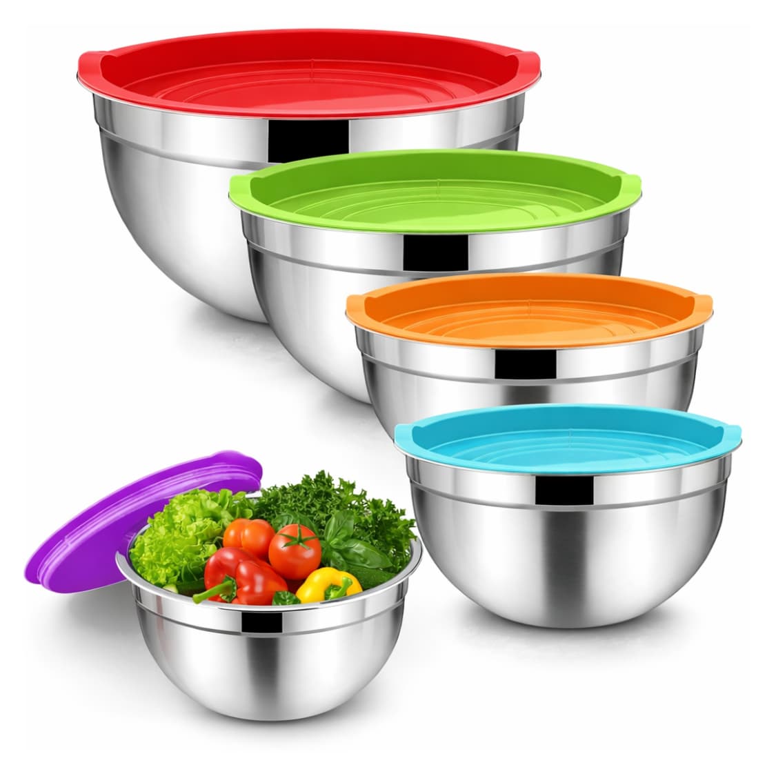 طقم بولات استيل بالغطاء – 5 قطع | Tawwy