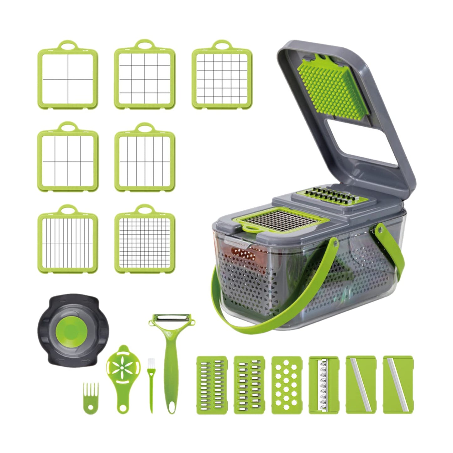22-in-1 Multifunctional Vegetable Chopper and Slicer Set with Storage Box