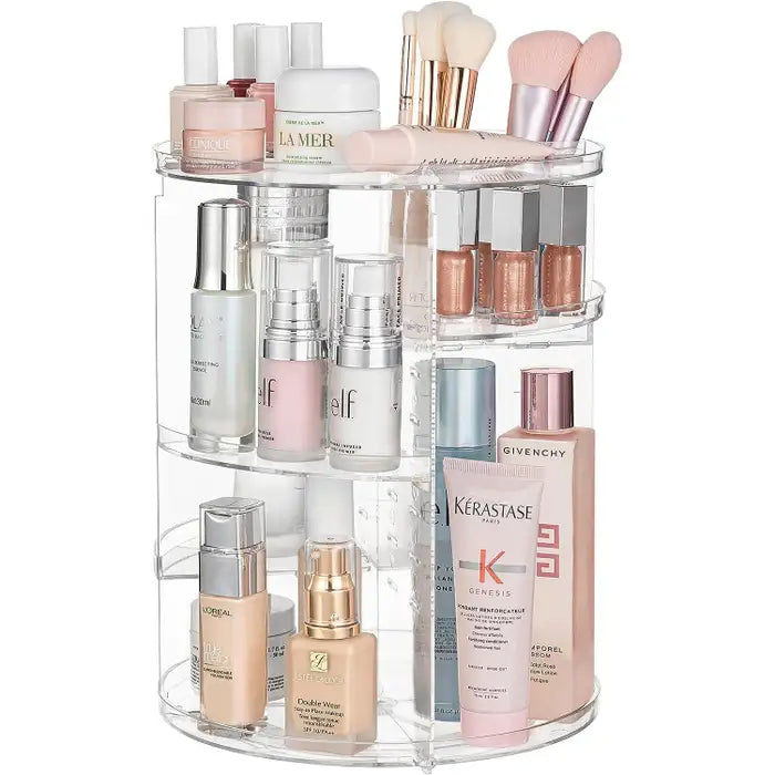 Rotating Makeup & Skincare Organizer – Clear Acrylic Design