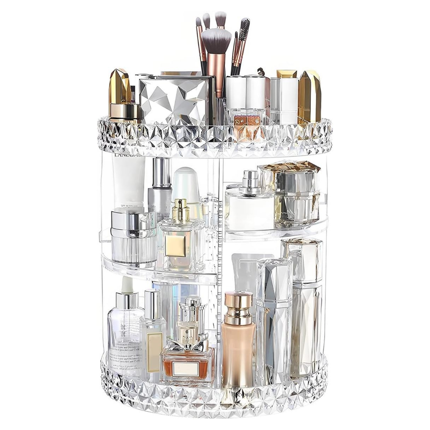 Diamond 360° Adjustable Rotating Multi-Tier Makeup Organizer