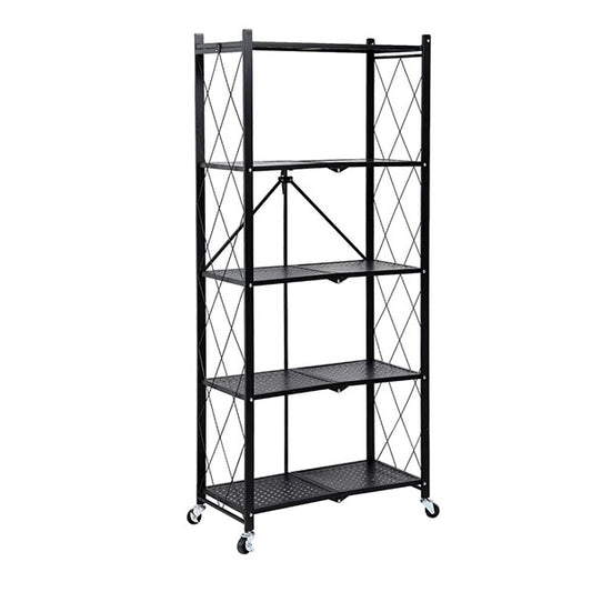 Foldable 5-Tier Metal Rack Storage Shelving Unit