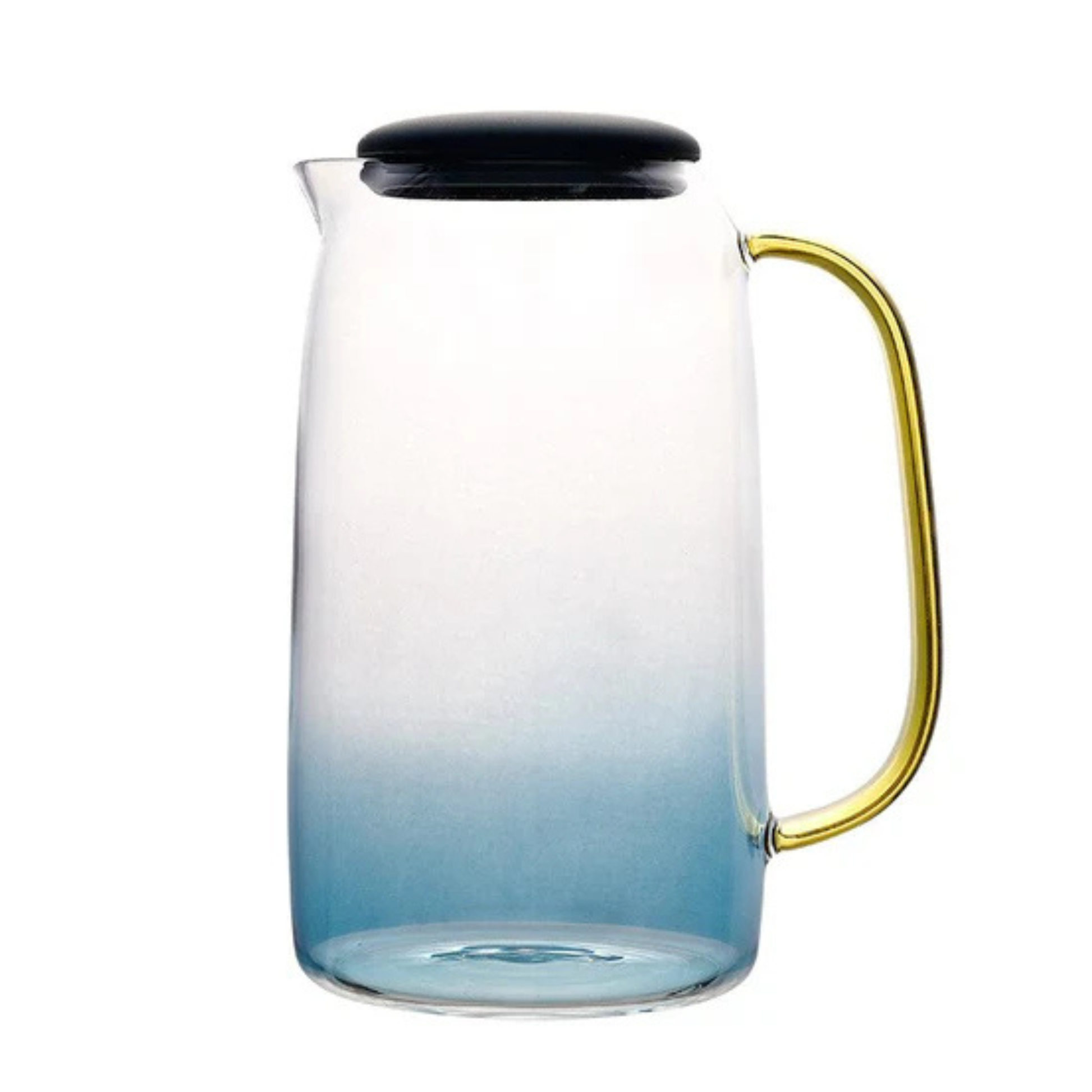 Clear glass cups with matching water pitcher