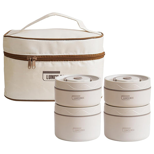 Portable Insulated Stackable Lunch Box Set with Carrying Bag