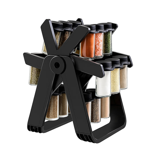 Rotating Spice Rack Carousel 18-Jar Countertop Organizer