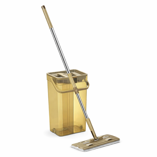 طقم ممسحة مسطحة ودلو للتنظيف الذاتي