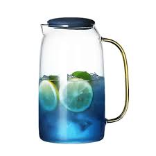 Glass Beverage Pitcher Set with 4 Cups – 1.5L